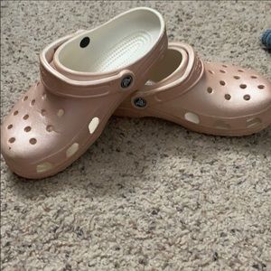 Rose gold crocs